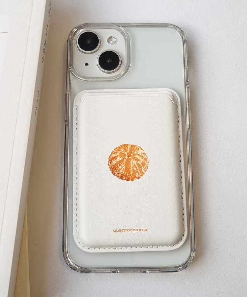 tangerine MagSafe leather card wallet 