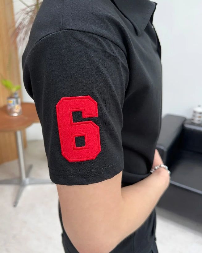Veil Horse Emblem Collared Short Sleeve Tee