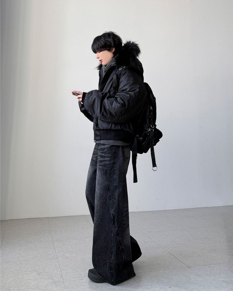 Veil Crack Wide Denim