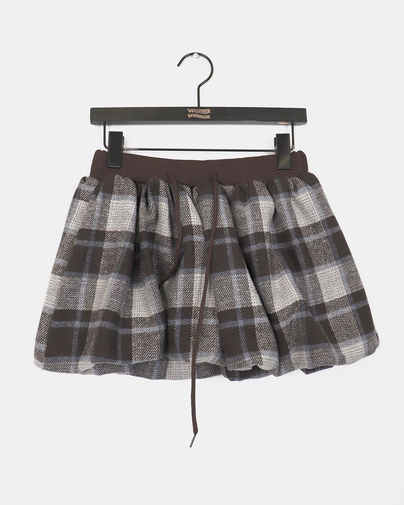 Bellit checkered balloon pumpkin mini skirt