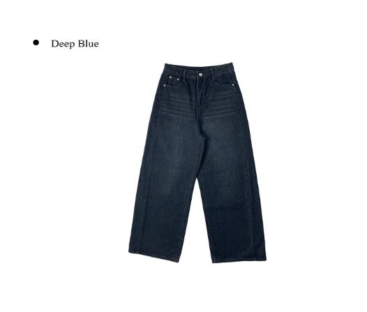 Bomshu Wide Washing Denim Long Pants
