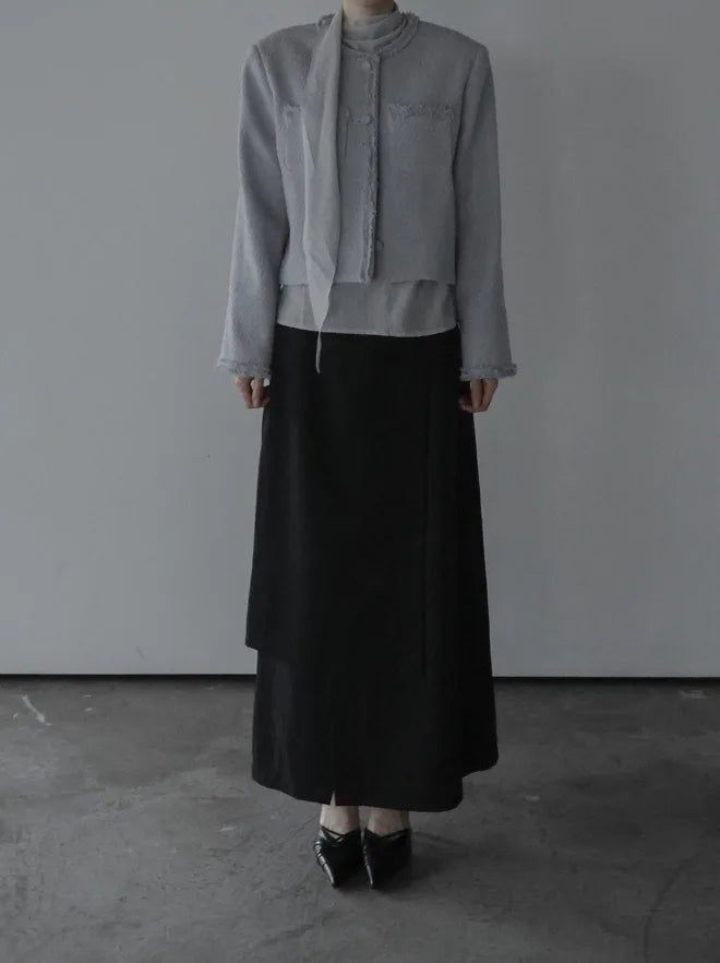 Siu Slit Layered Long Skirt