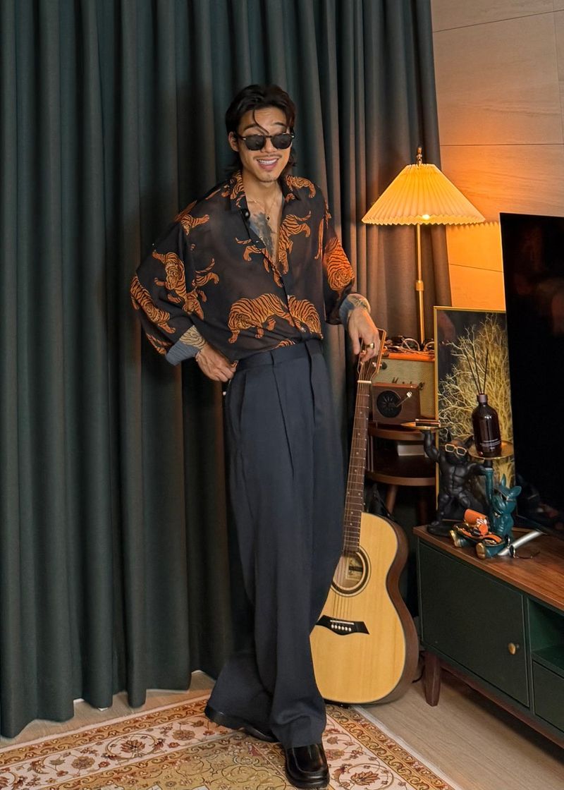 virstyle(ビルスタイル)の「See-through Tiger Hawaiian Shirt 2COLOR(Tops)」