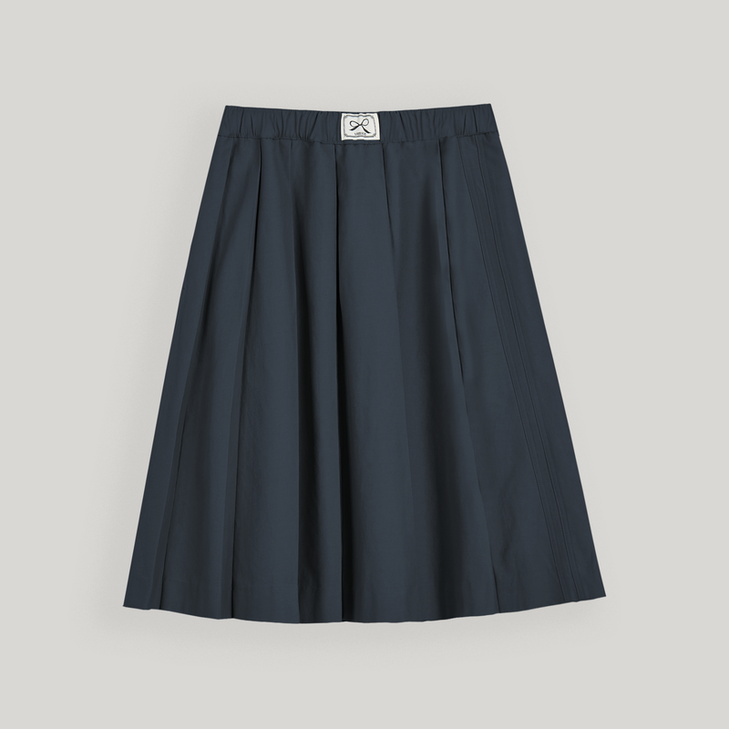 Charcoal Double Pleats Skirt