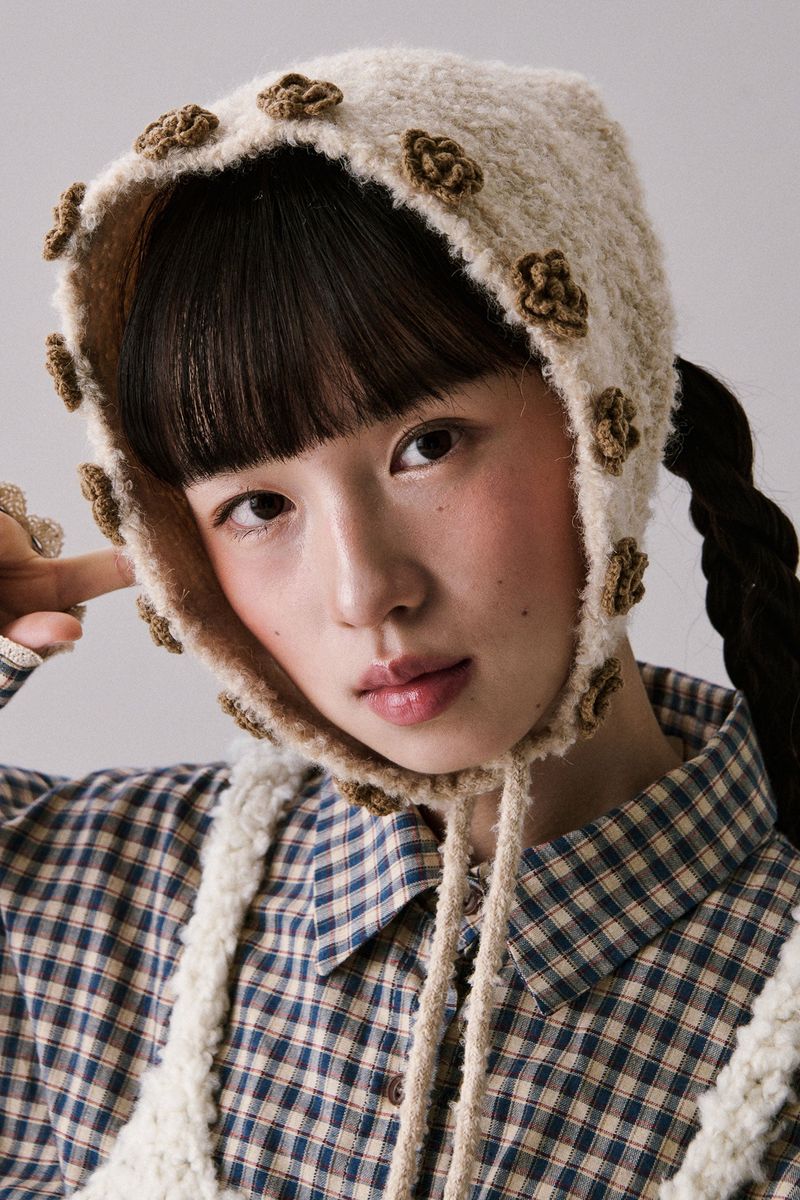 Boucle Flower Bonnet [Beige]