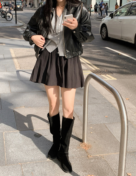 Belt Suede Long Boots