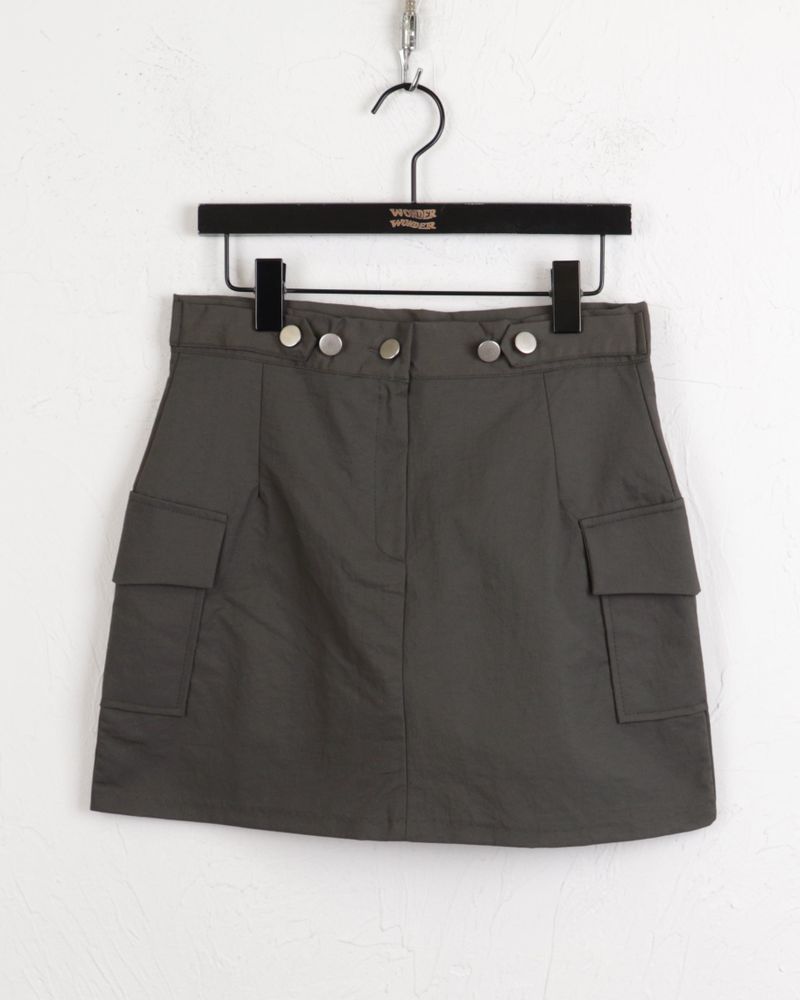 Naing Bijo Pocket Cargo Nylon Mini Skirt