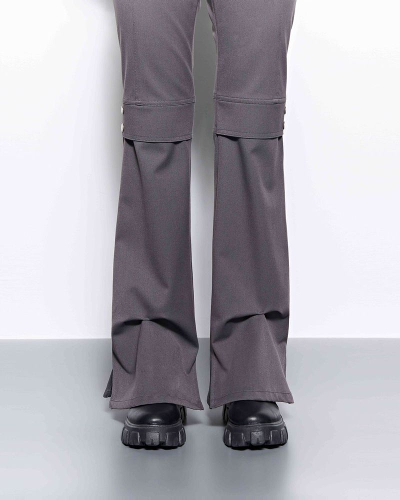 Pinched Slit Pants _ Grey