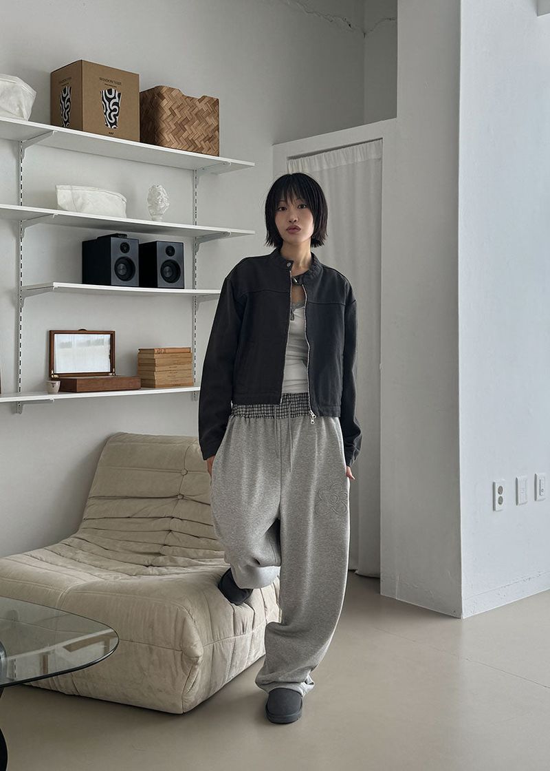 FLOWER CHECK BANDING PANTS