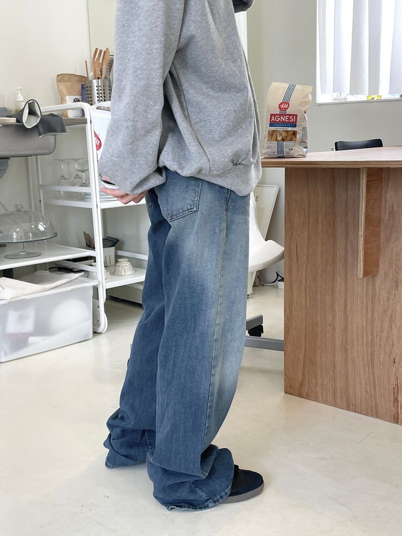 Low waist washing jean 