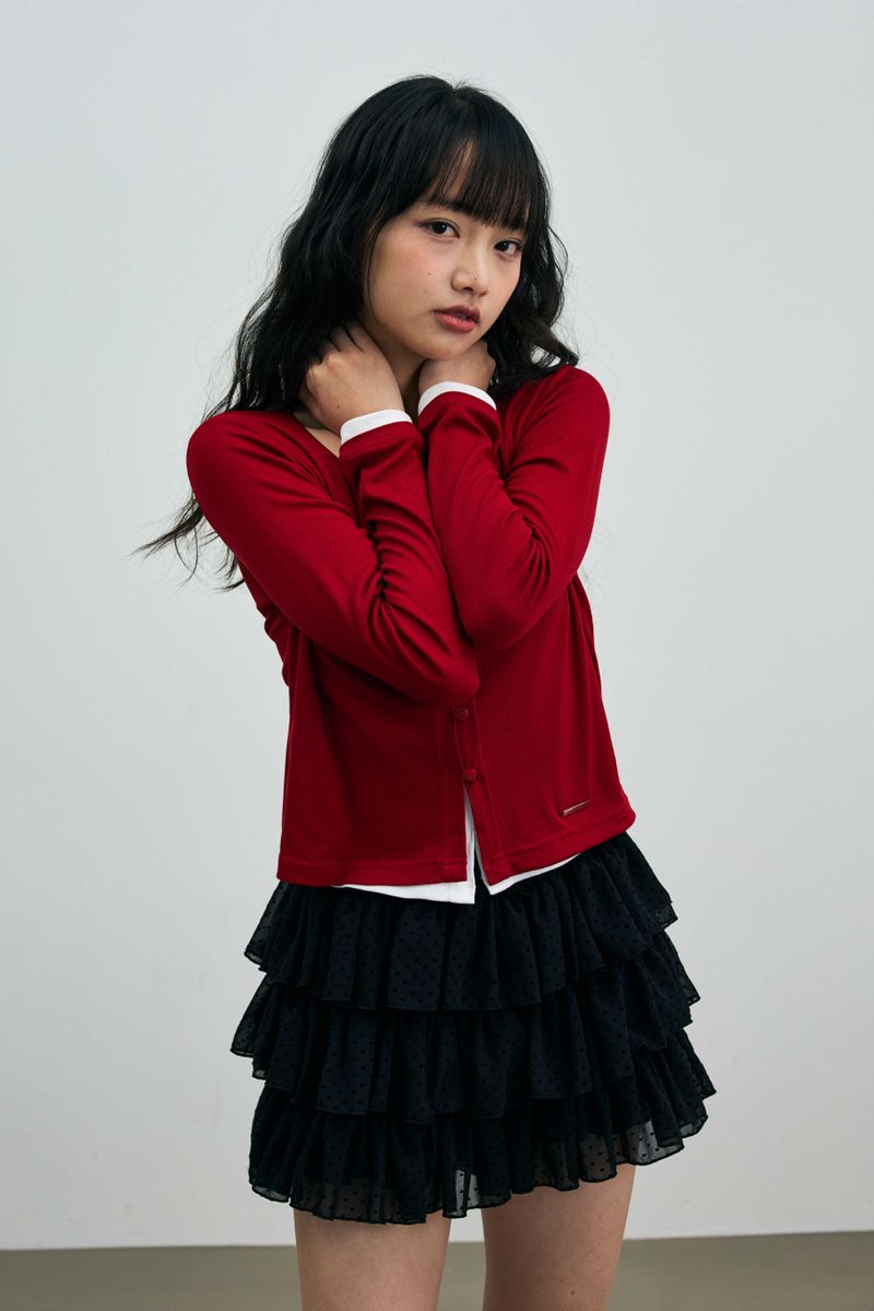 MINI HEART CANCAN SKIRT PANTS / BLACK