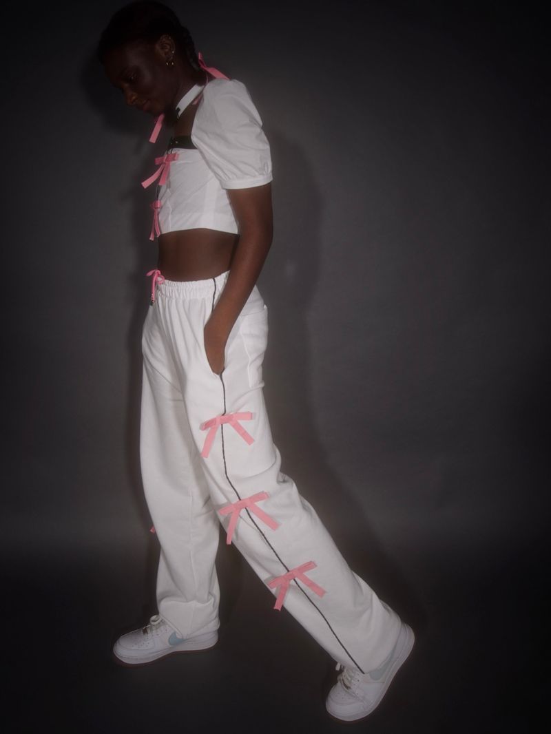 Ribbon Jogger Pants (Pink)