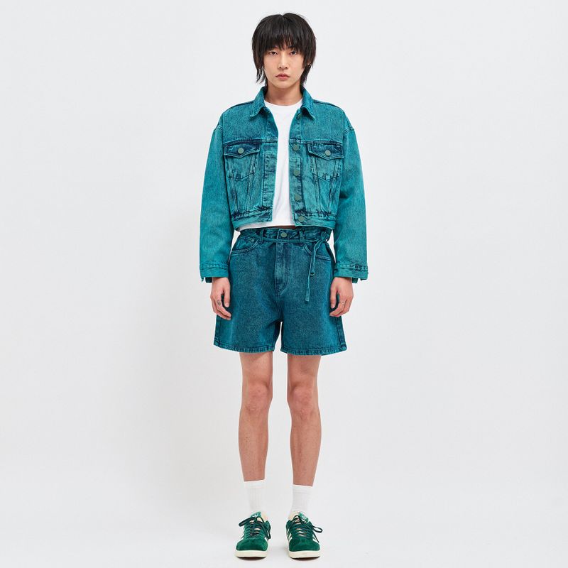 SOJU DENIM CROP TRUCKER JACKET