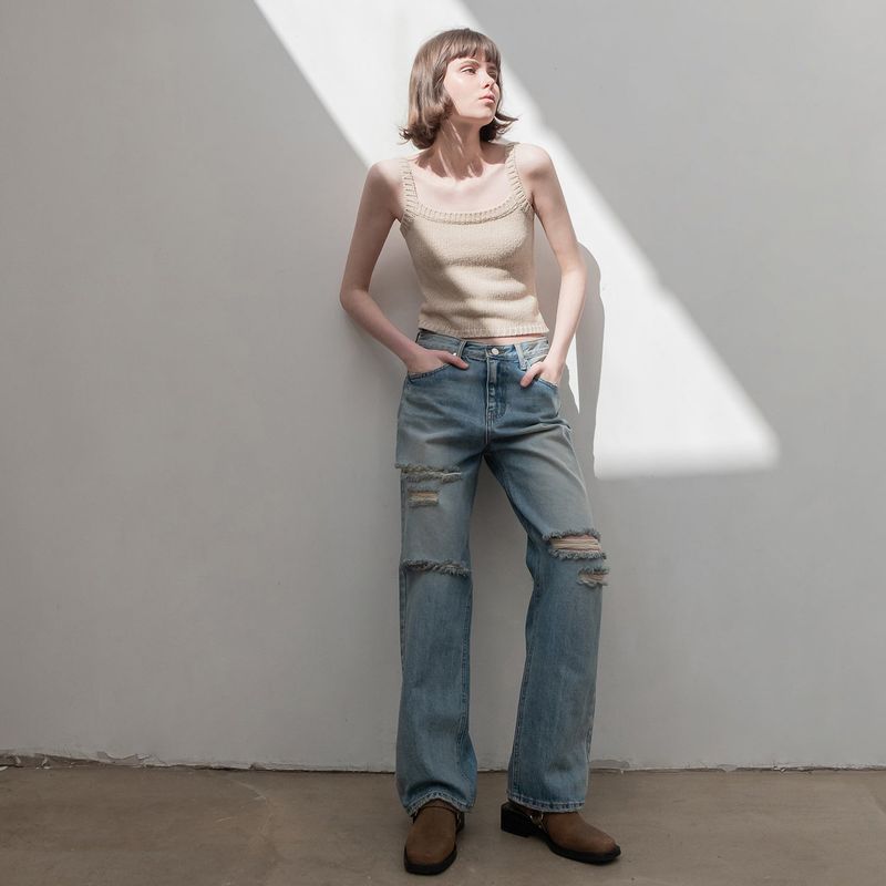 THEOHYOU（ザオユ）の「DESTROYED DENIM (LIGHT BLUE)（Pants）」