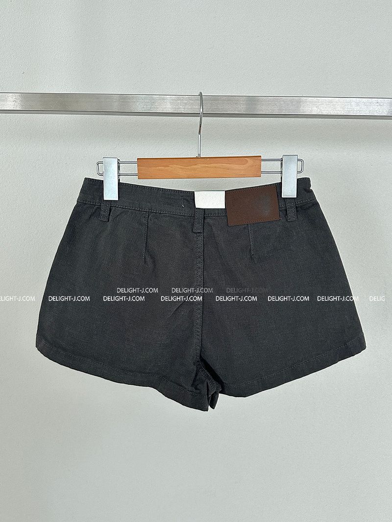 Low-rise pleats skirt pants