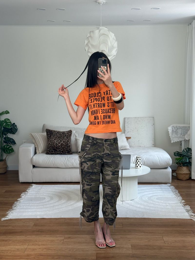 ribbon camo capri pants