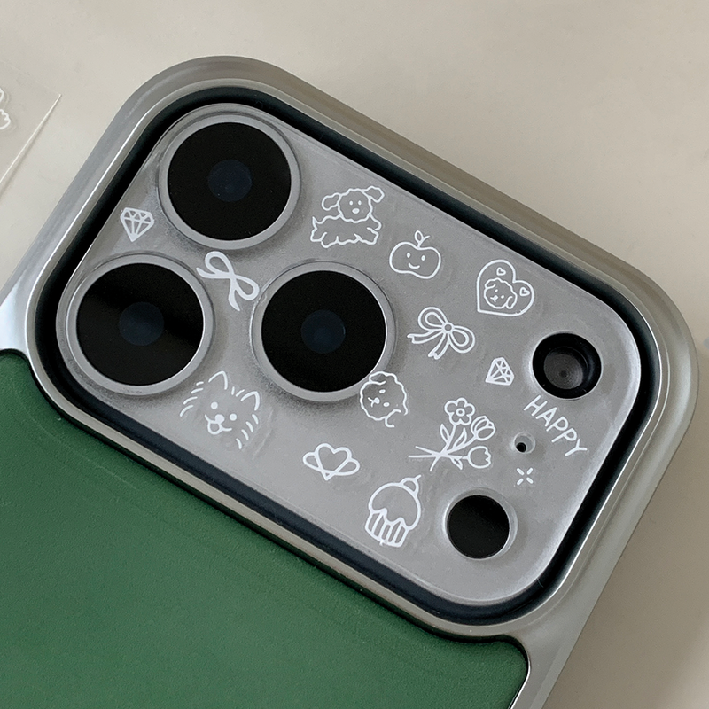 [made] camera film sticker set (puppy_white)