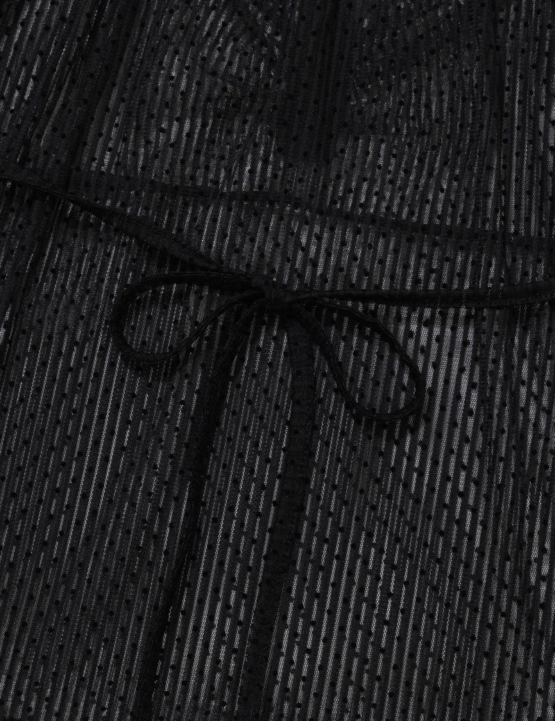 DOT SHIRRING BLOUSE(BLACK)