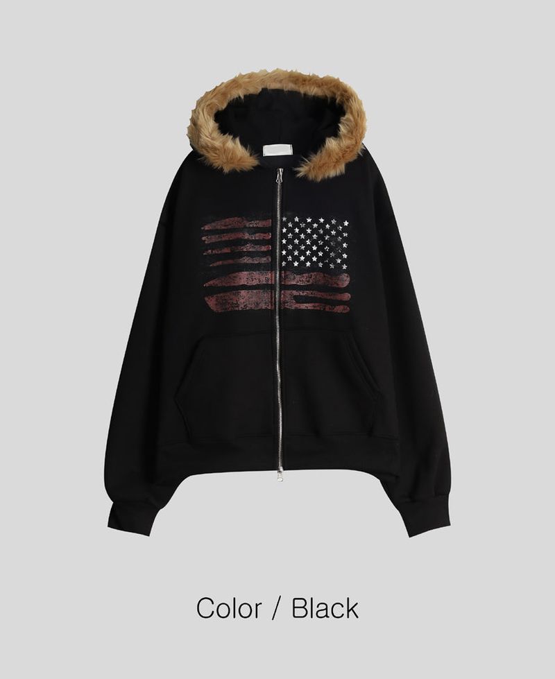 No.1533 AF fur hood ZIP-UP
