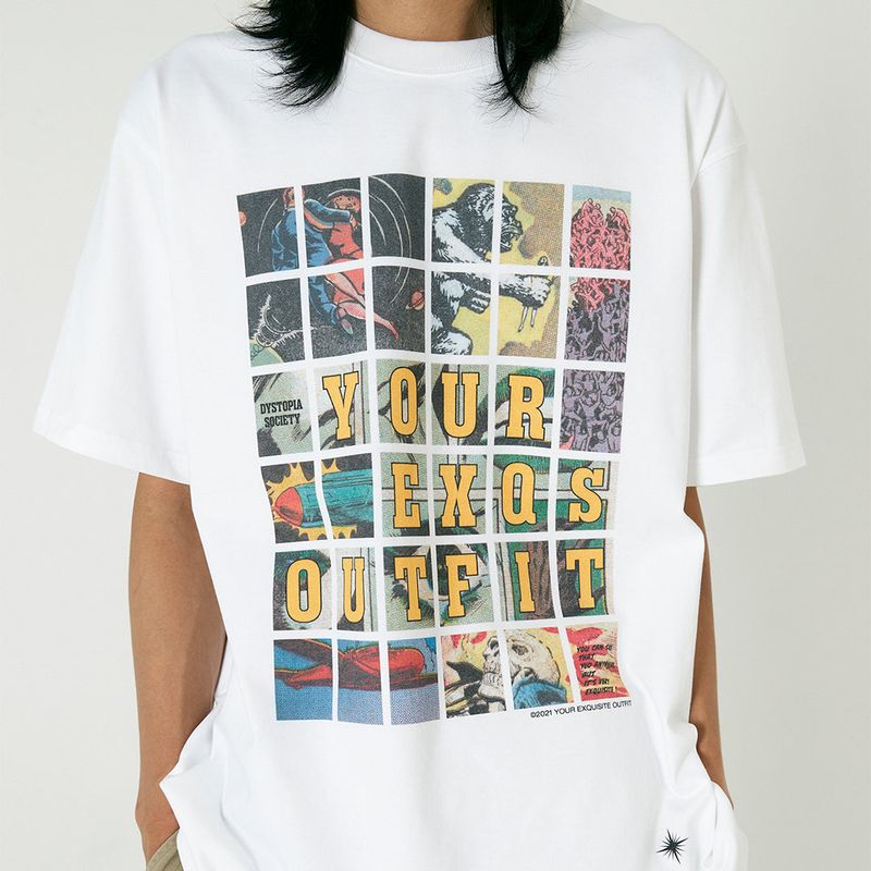 WHITE COMICS T-SHIRT