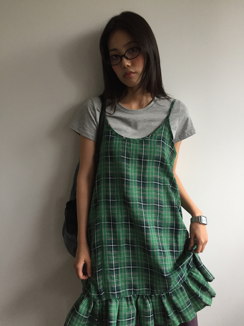 Tartan frill check dress (2color)