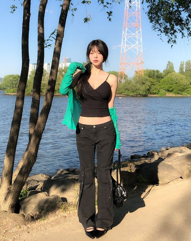 More Belted Low Bootcut Pants