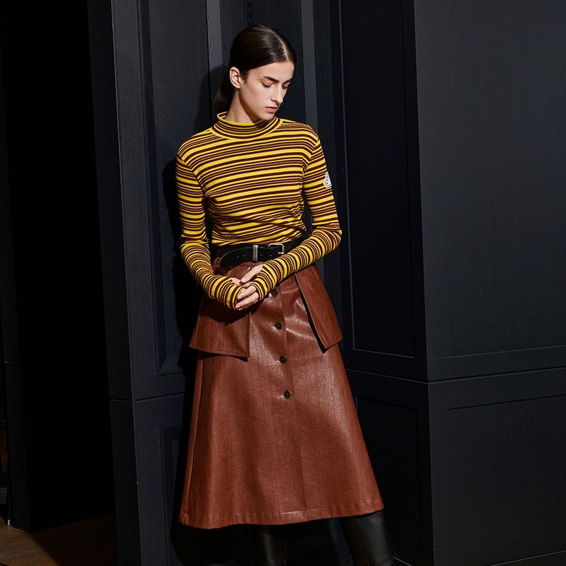  HANNAH POCKET SKIRT, TAN BROWN