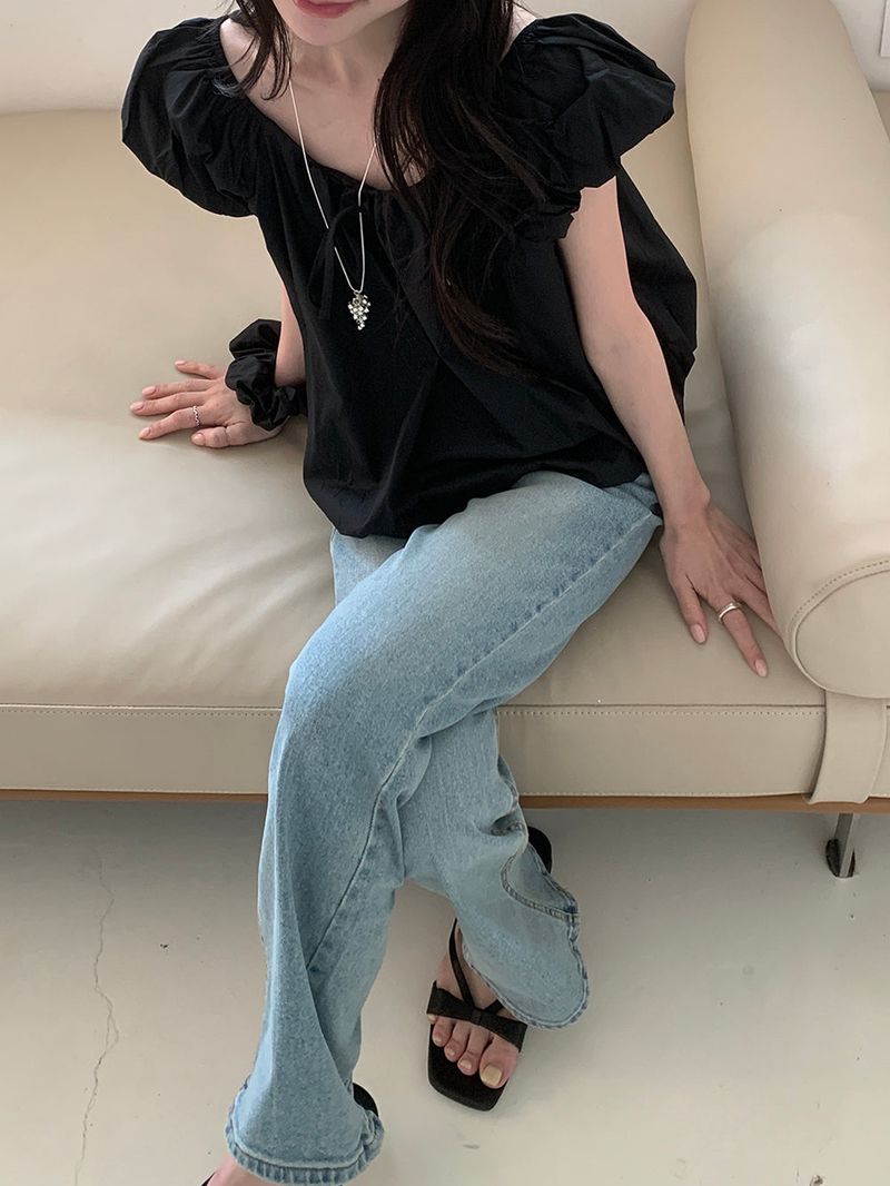 [MADE] Weare Ribbon Puff Blouse