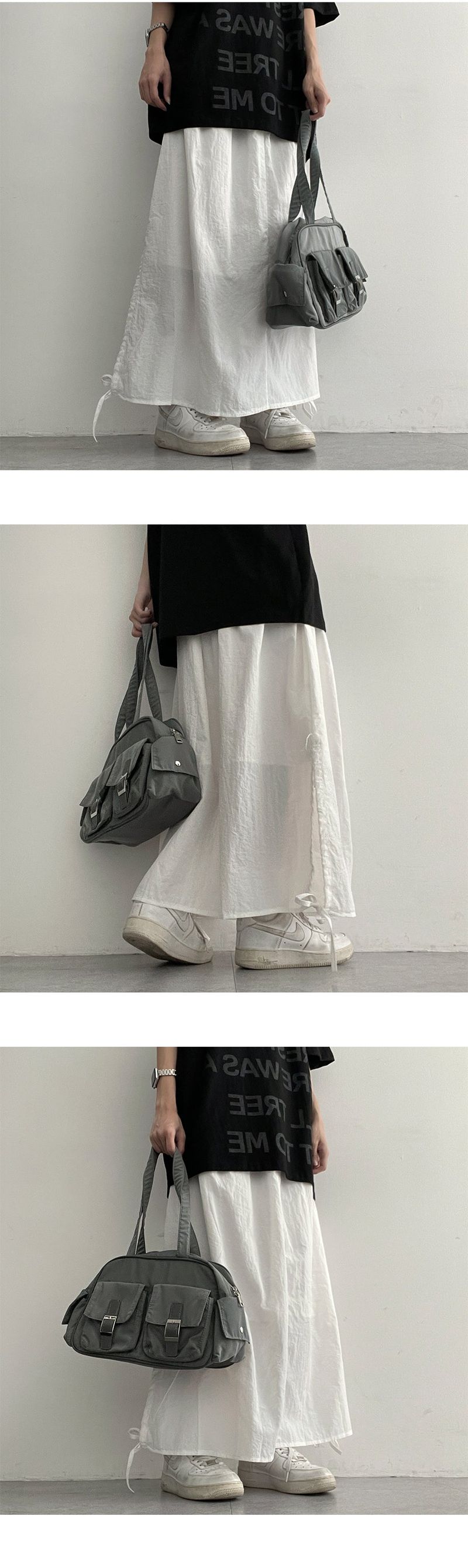 Rohanex nylon hem string long skirt