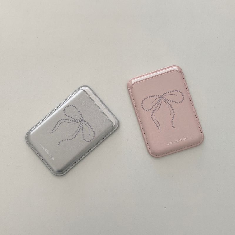 [MADE]  Twinkle ribbon magsafe card wallet(ver.2)_SILVER