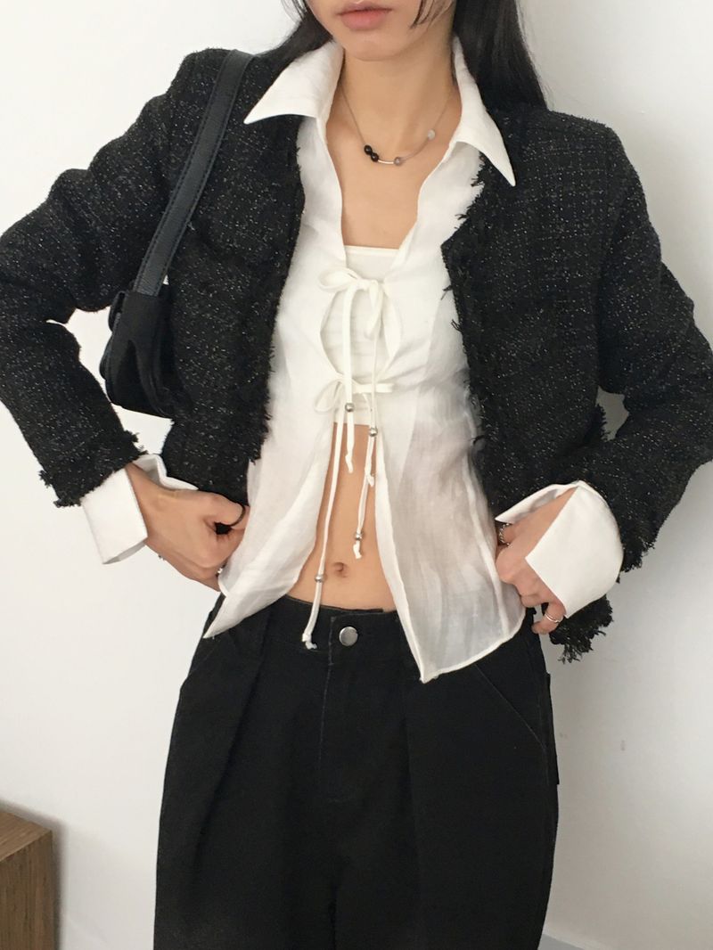 [MADE] Shado Fringe Hook Tweed Jacket