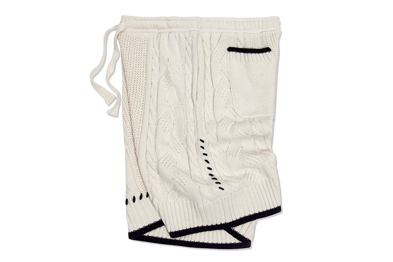 CABLE KNIT WIDE HALF PANTS