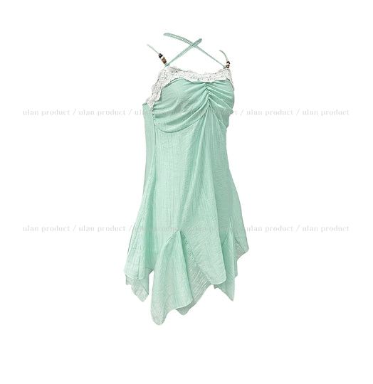 Moi Beads Halter Lace One Piece
