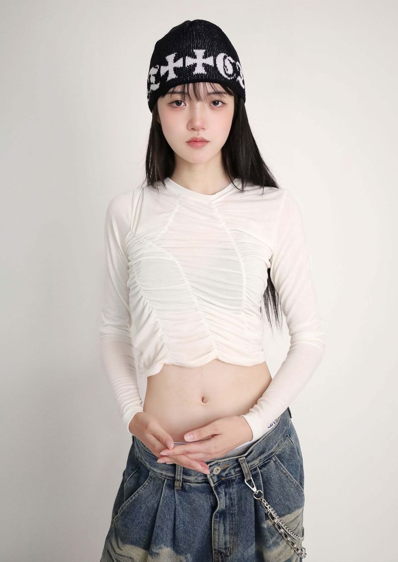 Shirred Asymmetrical T-Shirt