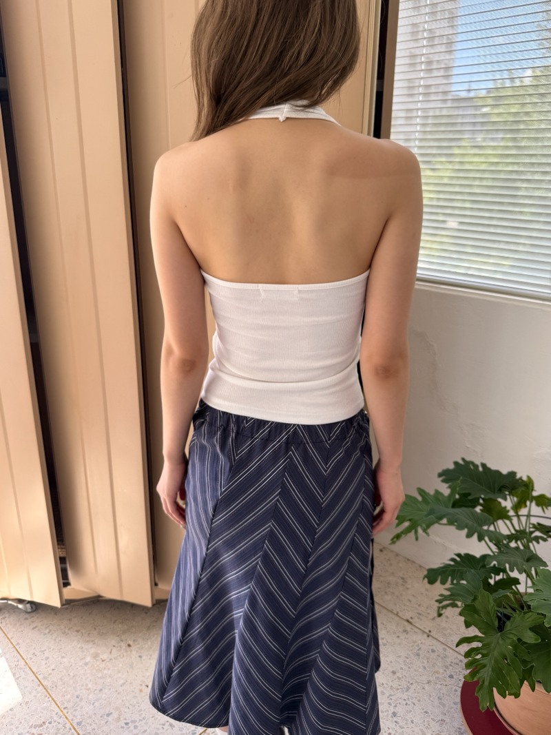 zigzag pattern midi skirt