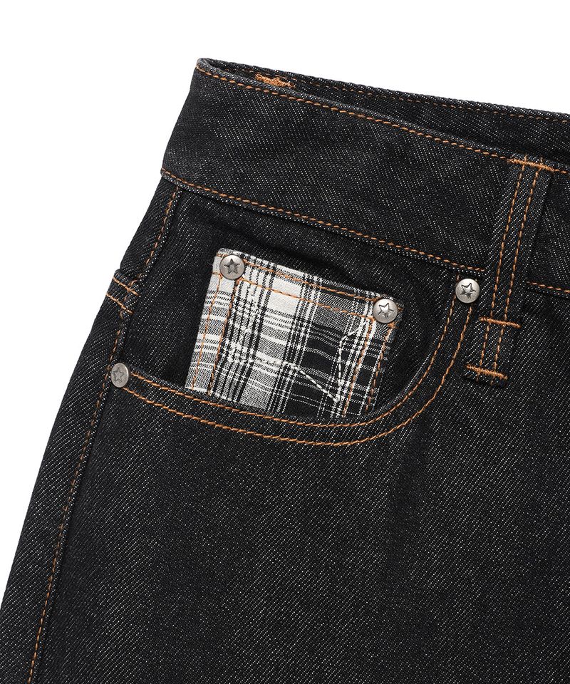 W CHECK DENIM PANTS BLACK(CV2FFFD110A)