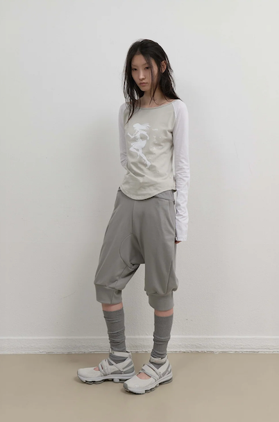 Sleeve Pumpkin Pants / Mint Grey