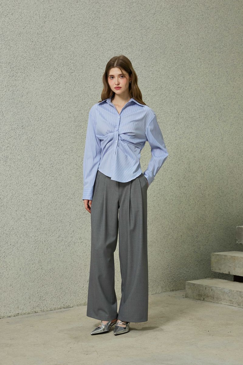 TOMO WIDE SLACKS / CHARCOAL