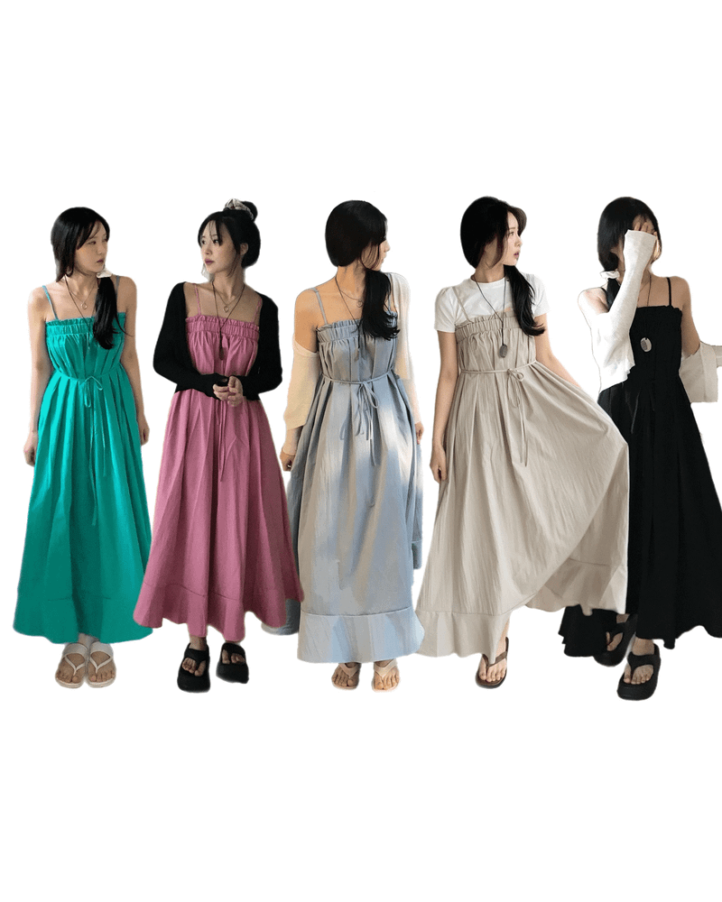 GUSTA（グスタ）の「Summer Melody Vacation Flare Banding Long Maxi Dress（Dresses）」