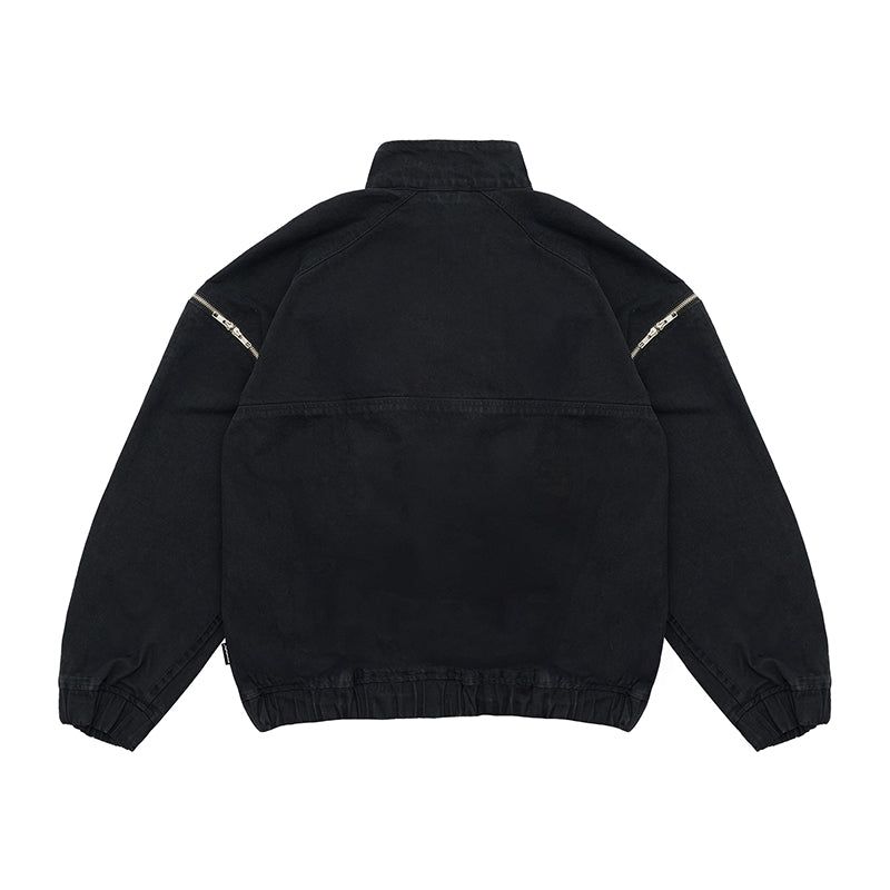 SP25 DUAL ZIPPER DENIM JACKET (BLACK)