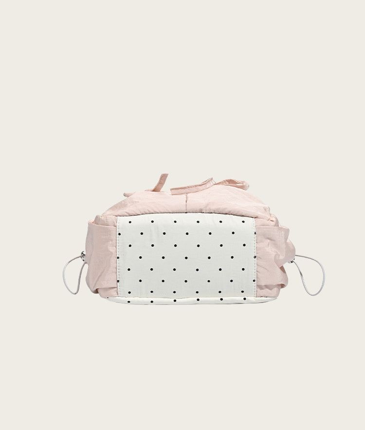 Ribbon Polka Dot Canvas Backpack – Cute College & Commuter Bag