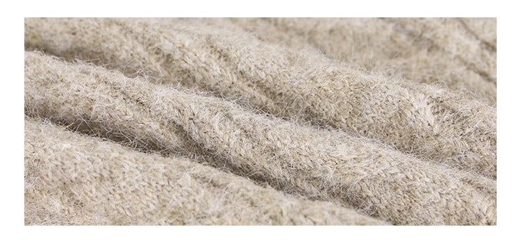 Oatmeal toggle wool twisted knitwear two-piece set