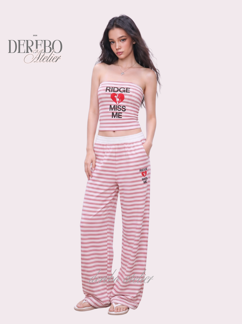 dereborujo（ドレボルゾー）の「Love Me Stripe Tube Top Sweatpants Set (SET)（Pants）」
