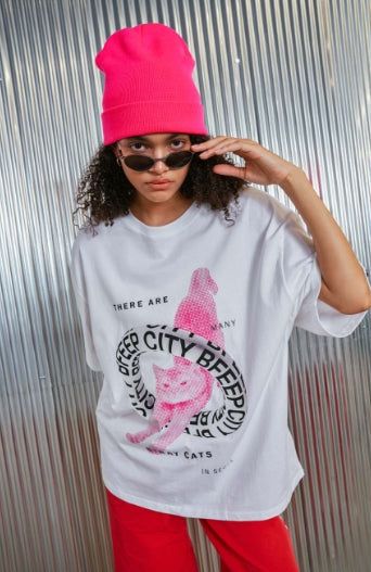 tube cat tee _ pink
