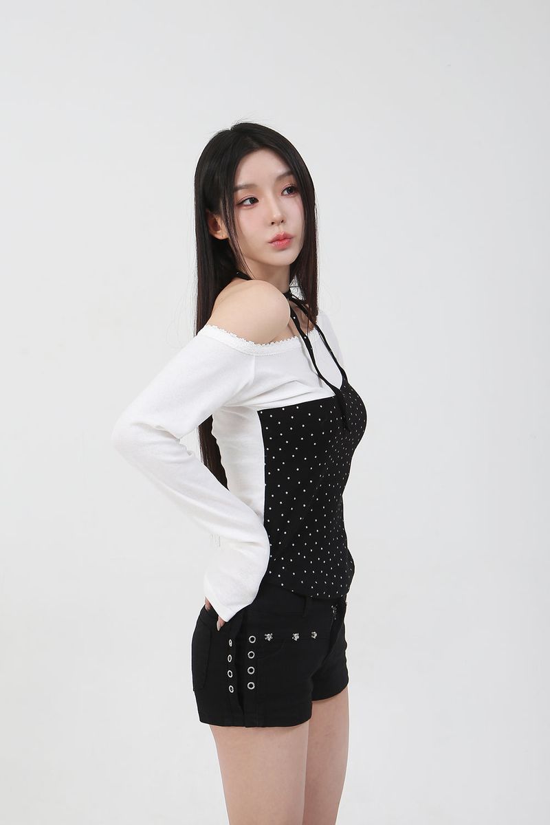 Lace Mini Star T-shirt_black