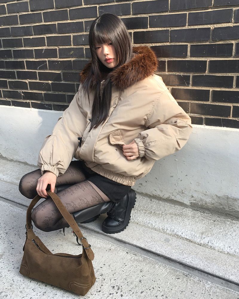 Naon Suede Cross Shoulder Bag