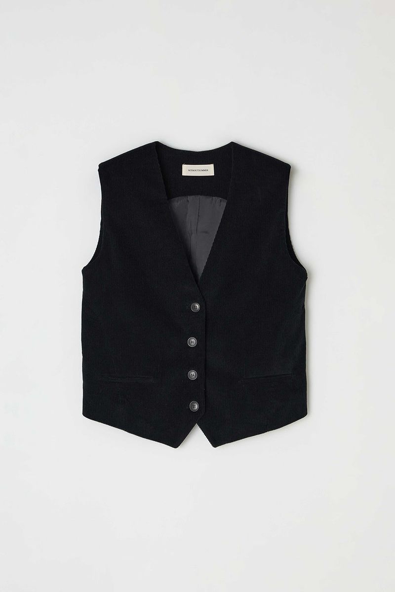 Early corduroy vest_black