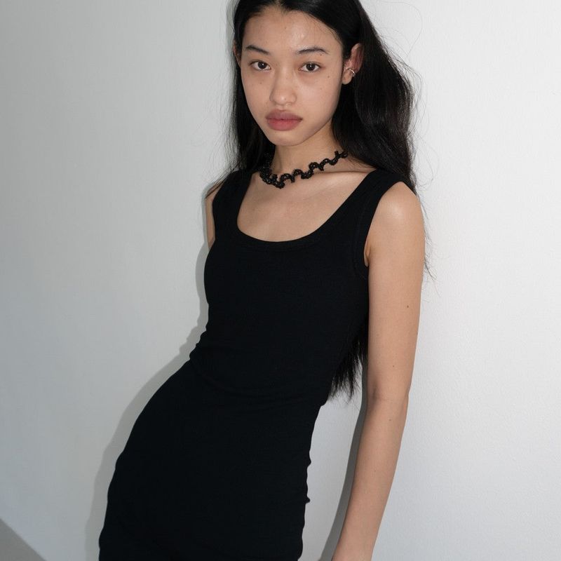 TWIST BEADS NECKLACE BLACK