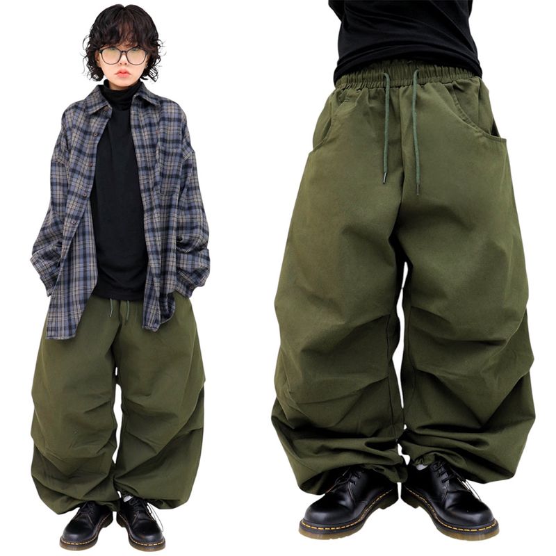 wide back pocket cotton pintuck pants