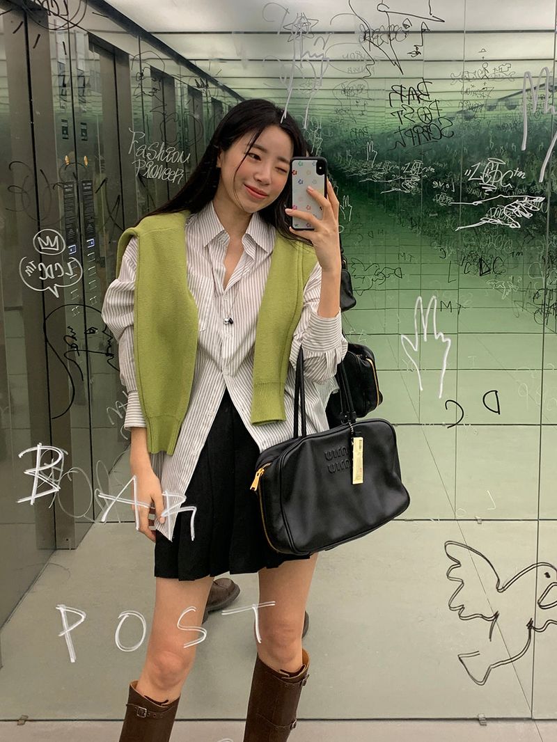 [MADE] Belto pintuck mini skirt